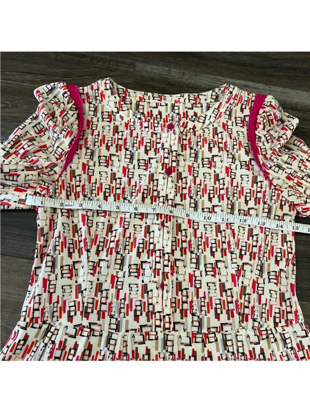 Girls Pink Patterned Short Sleeve Dress